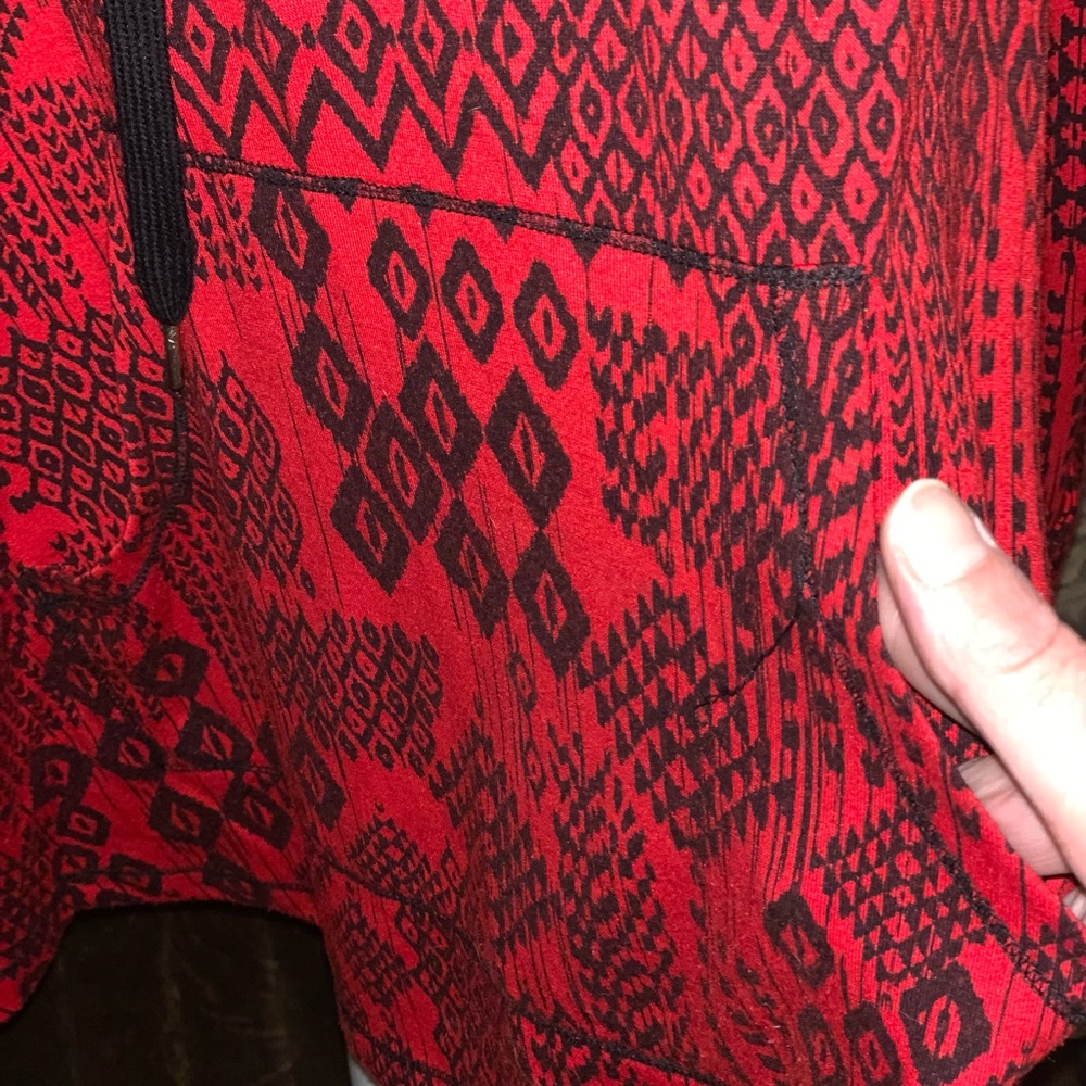 Red and black Aztec design Ruby Rd. Woman’s Sweater size 2x - Picture 3 of 7